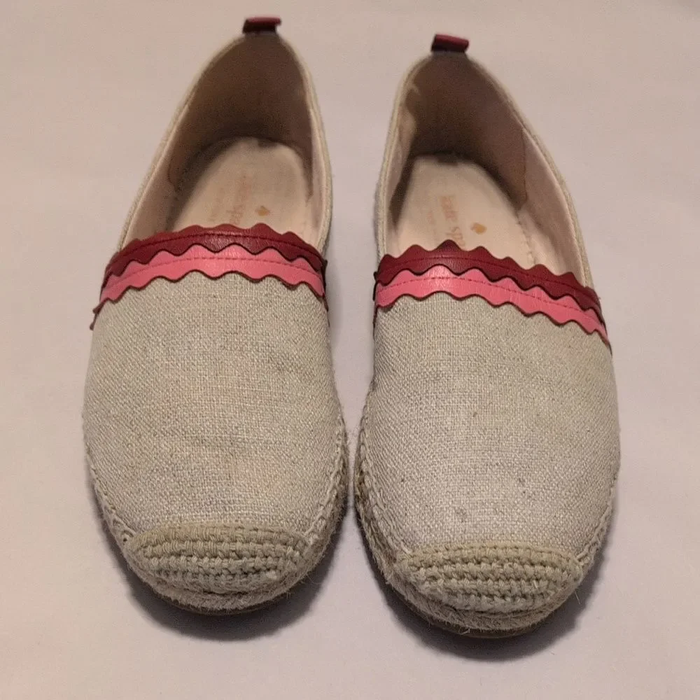 Kate Spade New York Greta Leather Wave Espadrille Flats Size 7